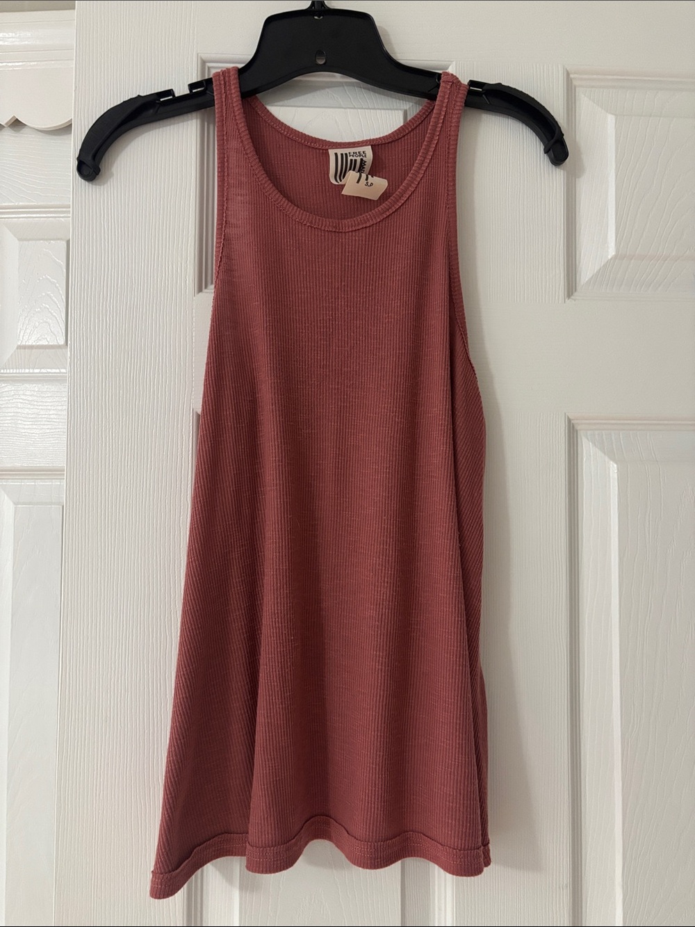 Free People Ribbed Racerback Tank - Rosewood